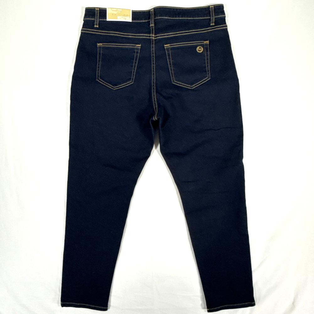Michael Kors Womens Izzy Skinny Ankle Mid Rise Stretch Dark Rinse Crop Jeans S14 - Picture 5 of 7